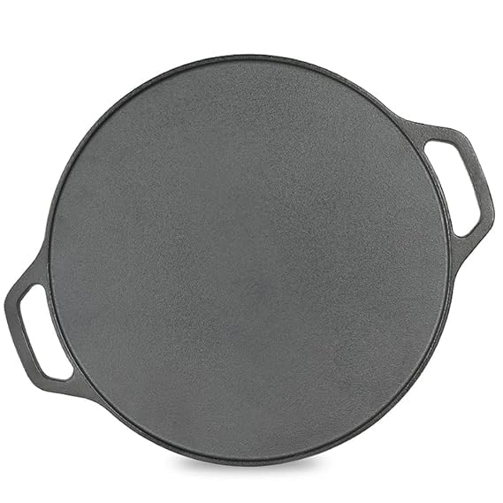 Image of Cast Iron Dosa Tawa 12 Inch (30 cm) | Pre-Seasoned Non-Stick Tawa Without Chemical Coating | Gas & Induction Compatible | for Dosa, Chapati, Roti, Uthappam | Black, 2.5 kg