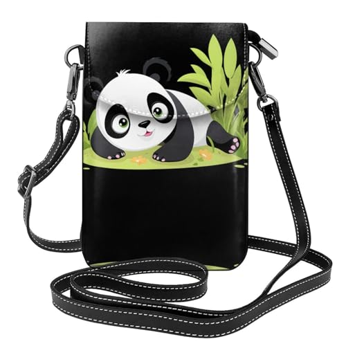 Sacoche téléphone en cuir imprimé panda pour libérer vos mains
