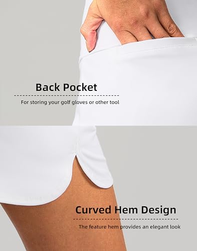 Image of SANTINY Women's Golf Skirts Skorts High Waisted Tennis Skirt Athletic Workout Casual Skorts for Woman with Short Pockets