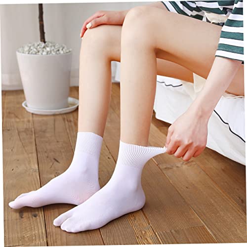5 Pairs Velvet Toe Socks for Men and Women Summer Thin Split-Toe Slipper Socks Mid-Calf Length Soft Lightweight for Home and Travel Random Color3