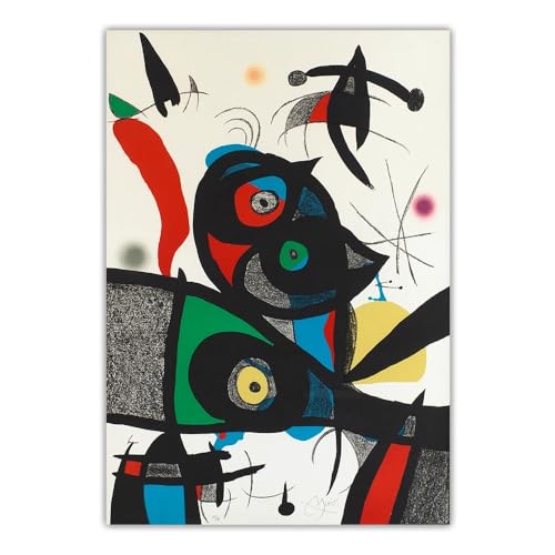 Joan Miro Posters《Oda a Joan Miró: lámina 3》Cuadro en Lienzo Joan Miró Impresiones Arte de Pared Minimalista Moderno para la decoración del hogar de la habitación Cuadro 50x70cmx1 Sin Marco