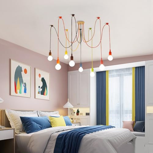 Lampe de plafond araignée 8 bras réglables suspension moderne