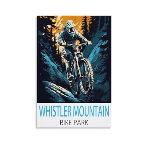 KmoNo Whistler Mountain Bike Park Vintage Wall Art 16x24in