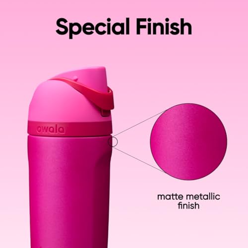 Image of Owala FreeSip Insulated Stainless Steel Water Bottle with Straw, BPA-Free Sports Water Bottle, Great for Travel, 16 Oz, Read My Lips