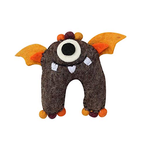 Global Groove Handmade Tooth Fairy Pillow with Pocket from Nepal Earth Brown Monster