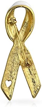 Pin's En émail Ruban Jaune Santé Paix | 2,8x2,1 Cm | Alliage Zinc | Soutien Causes