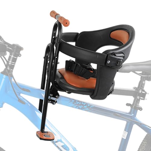 NASSMOSSE Kids Bike Seat Thickened Comfort Cushion Safe Baby Seat for Bike with Handrail & Seatbelts & Pedal Adjustable Suitable for Girls Boys 6-36 Months, Black