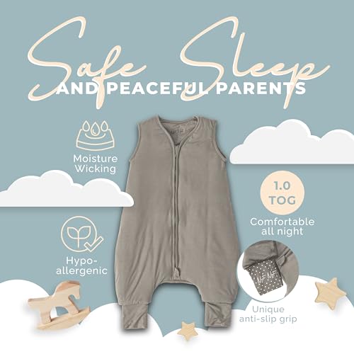 Image of Sleeveless Soft Baby & Toddler Sleeping Sack, Breathable with Adjustable Feet Cuffs & Anti-Slip Grip