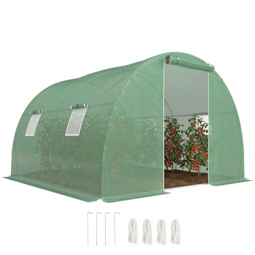 Outsunny Foliengewächshaus Begehbares Polytunnel, 3 x 3 m...