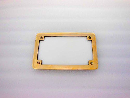 ROYALS GARAGE Universal Motorcycle Royal Enfield Harley Chopper Bobber Brass Rear Number Plate Golden