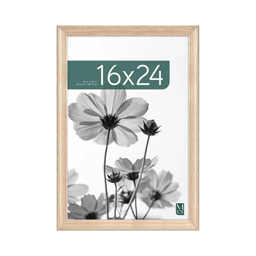 MCS Studio Gallery Classic 16x24 Poster Frame Natural Woodgrain, Vertical & Horizontal Wall Hanging Large Picture Frame for Photos, Posters & Art Prints (1-Pack)