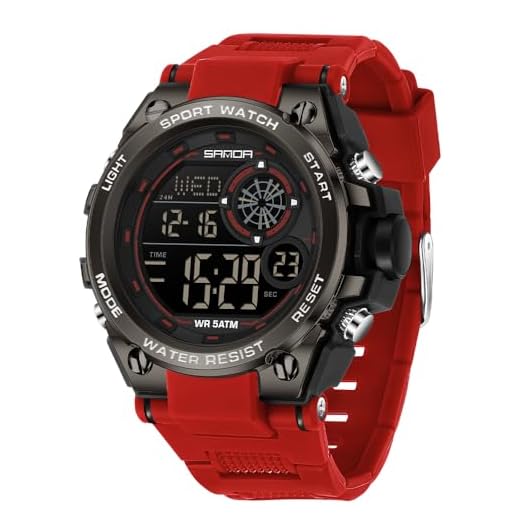 Fanmis Military Multi Function Digital LED Quartz Watch Water Resistant Electronic Sport Watches Red