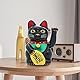 Starlet24 winkende Glückskatze Winkekatze Lucky Cat Maneki-Neko Katze Glücksbringer (Schwarz, 16cm)