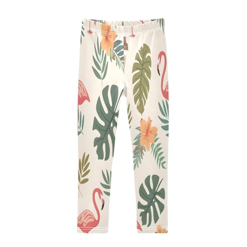 Toddler Girls Leggings Printed Yoga Pants Leggings Tropical Flamingo Coffee Themed for Kids