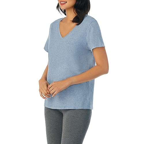 Image of Nautica Womens Sleep Shirt - Lightweight, Breathable Pajama Top - Cotton Knit Jersey V-Neck Sleepwear and Loungewear