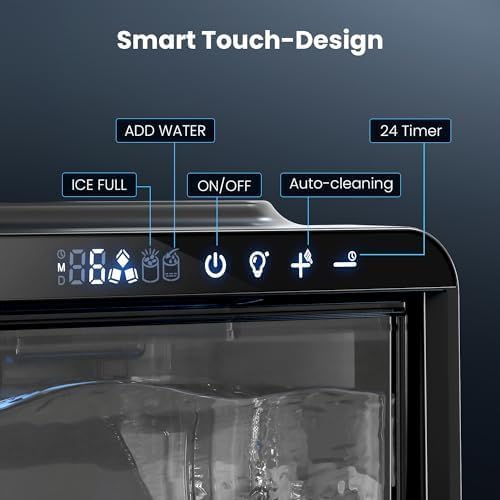 Electactic Crescent Luna Ice Maker Countertop - 28Lbs/24H, 16 Cubes in 6 Mins, Adjustable Ice Thickness, Auto-Cleaning & Smart Reminders, 1.8L Portable Ice Cube Machine for Home, Kitchen, Office, RV on Fridge.com
