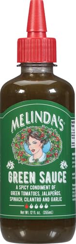 Image of Melinda's Green Sauce - Gourmet Mild Chile Verde Hot Sauce Made With Fresh Ingredients, Tomatillos, Jalapeno, Spinach & Cilantro - 12 oz, 2 Pack