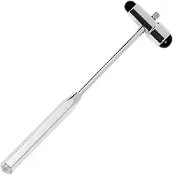 Martelo de Reflexo Neurológico Buck, Preto, com Agulha para Teste de Sensibilidade (Prateado Com Preto)