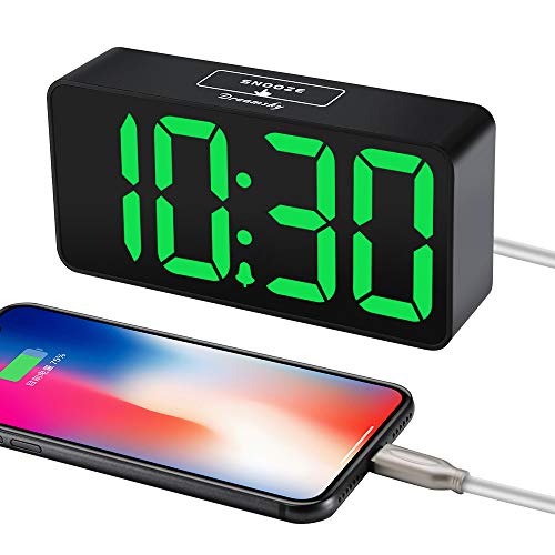 DreamSky Small LED Alarm Clock with USB