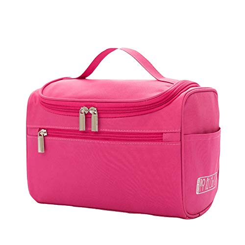 LACOPINE Women's Multi Functional Travel Toiletry Hanging Makeup Organiser Cosmetic Bag(Pink), 7 cm,Small