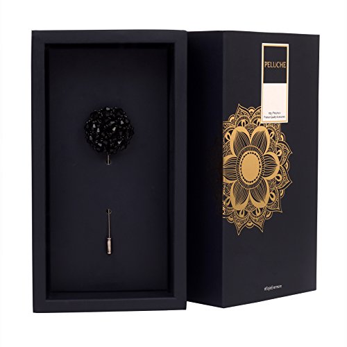 Image of Peluche Crystal Flower Brooch /Lapel Pin for Men