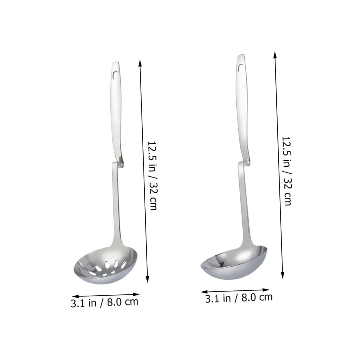 LALADEFIEE 2Pcs Stainless Steel Slotted Serving Spoon Reusable Kitchen Utensils for Home Restaurant Parties Easy to Clean Long Handle Design