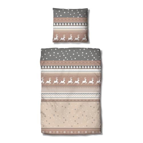 Traumschlaf Basic Biber Bettwäsche Winterland – kuschelweich und...