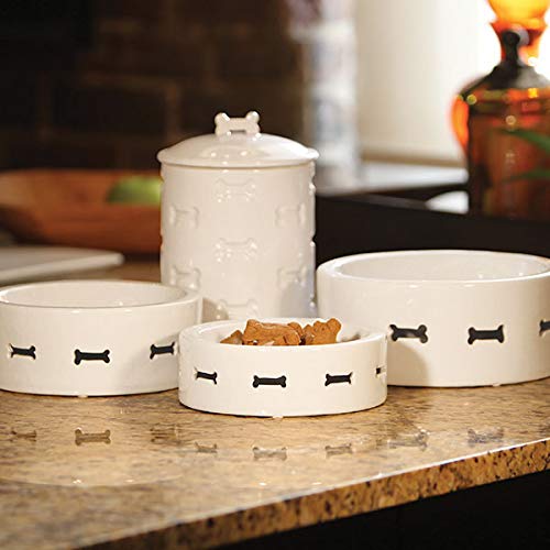 Bone Appetit Pierced Bone Feeding Bowl in Porcelain, Medium, 19.7 cm, White