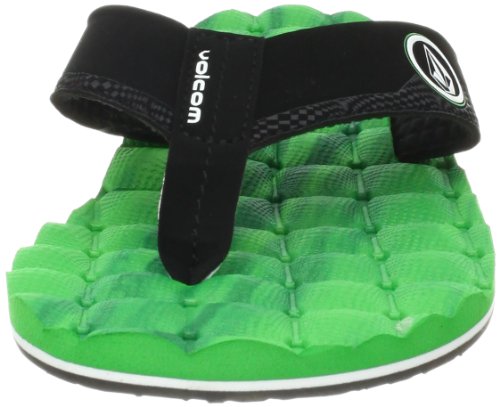 Image of Volcom Men's Recliner Sandals - Water-Friendly Flip Flops with Recliner Comfort Foam Footbed, Black Combo, 10