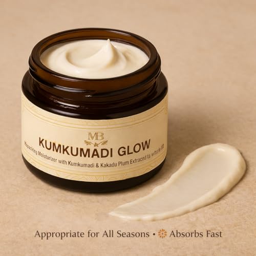 Image of Kumkumadi Glow Face Moisturizer 50 g | With Kumkumadi Oil & Kakadu Plum | Vitamin C Rich | For Dry, Dull & Normal Skin | Lightweight Daily Moisturizer for All Seasons