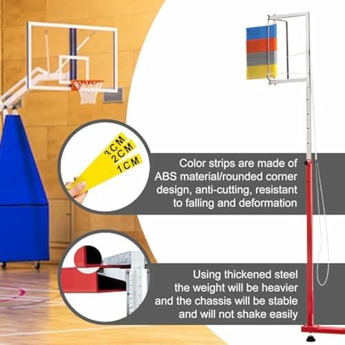 Vertikaler Sprungtester mit Rädern, professionelles Sprungmessstangenwerkzeug für Sportler, tragbares Fitness-Trainingsgerät für vertikale Sprungbewertung