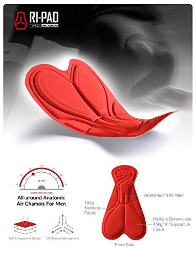 RION Cycling Shorts for Men Mountain Bike Shorts Cycling Bibs Tights 4d Padded Bike Shorts for Men Breathable High Stretchy - Thumbnail 6