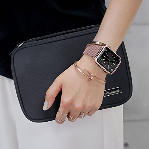 Pacmaxi 36 Watch Bands Storage Carrying Case Compatible With Watches, Watch Band Holder Stores 36 Watch Bands Fit For The Most Sizes Of Watch Straps, Organizer For Watch Bands Accessories (Black) #TOP6