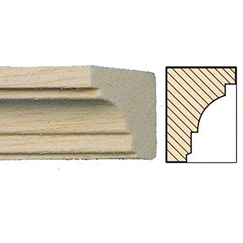 Melody Jane Casa de Muñecas Cornice 17.1/2' x 1/2' Bovedilla 450mm x 13mm Madera en Bruto Paquete de 6