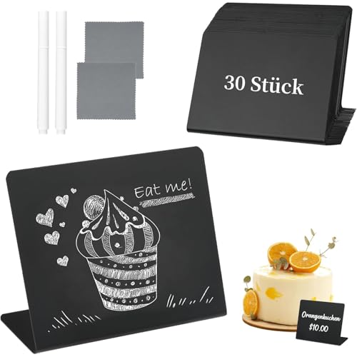Kreidetafel Klein, 30 Stück L-Form Preisschilder, 100x75mm Mini Tafeln Schiefertafel zum...