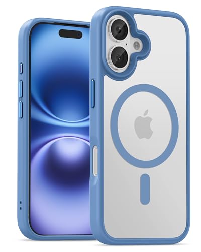 Image of UNBREAKcable Magnetic for iPhone 16 Case 6.1-Inch, Compatible with MagSafe, Full Camera Protection, Built-in Magnetic Ring, Drop Protection Shockproof Slim Phone Cover-Light Blue
