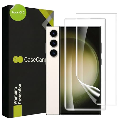 Image of Casecandy Silicone - (Pack 2 Screen Protector for Samsung S23 Ultra /Samsung S22 Ultra (6.8-inch) | Transparent Screen Guard For Galaxy S23 Ultra /S22 Ultra - Fingerprint Support /S PEN Compatible /HD