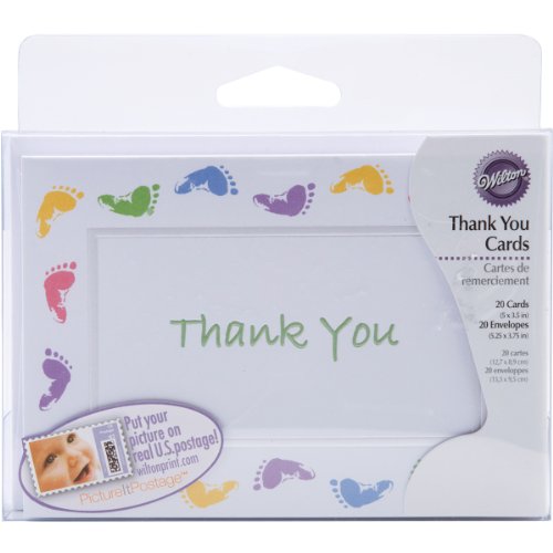 Wilton Feet Baby Shower Thank You Notes, 20ct
