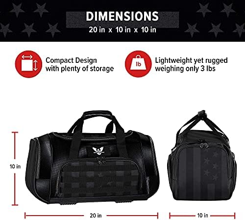 Subtle Patriot Covert Hybrid Duffle Bag – Concealed Carry Duffle Bag / Convertible for Travel, Gym & Work / Collapsible & Water Resistant (Covert Black) 8 Subtle Patriot Covert Hybrid Duffle Bag – Concealed Carry Duffle Bag / Convertible for Travel, Gym & Work / Collapsible & Water Resistant (Covert Black)