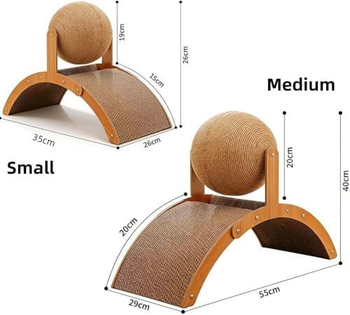 Image of 2026 New Wobble Ball Cat Scratcher, Cat Scratching Ball on Stand, Solid Wood Interactive Cats Scratcher with 360 Rotating Natural Sisal Balls for Indoor Cats, Kittens, Small Pets (Large)