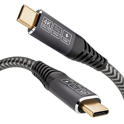 CAKOBLE USB C Kabel auf USB C 0.5M, USB 3.2 Gen2 Typ C ladekabel, 20 Gbps Daten&uuml;bertragung, 100W 20V/5A Schnellladekabel,4K @ 60Hz Video&uuml;bertragung f&uuml;r Laptop, Mobiltelefon, USB-C-Ger&auml;te.