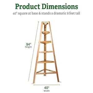 Gardener's Supply Company Cedar Wood Obelisk | 8 Feet Tall Outdoor Garden Structure Trellis Support for Climbing Flowers and Vining Vegetables Gardeners Supply Company Cedar Wood Obelisk 8 Feet Tall Outdoor Garden Structure Trellis Support for Climbing Flowers and Vining Vegetables