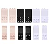 ShiJiuYou 12 StückBH Verlängerung 2 Haken 3 Hakens, BH Erweiterung 2 Haken 3 Hakens, Elastische BH Verschluss Verlängerung, Bra Extenders Verlängerer für Damen Mädchen (Schwarz, Weiß, Hautfarbe)