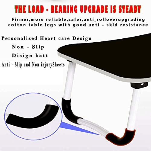 Image of MemeHo Multi-Purpose Foldable Laptop Table for Bed & Sofa | Portable Study Desk, Breakfast & Reading Table | Ergonomic Design, Non-Slip Legs | Fits up to 17 inch Laptop with Cup Holder and Dusk(Black)