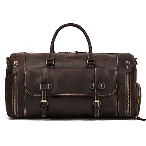 COLOY Leather cowhide travel bag mens large capacity luggage bag with shoes handbag cowhide shoulder messenger bag