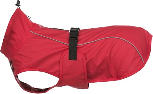 TRIXIE Regenmantel Vimy für Hunde rot XS - Bauchumfang: 20-39 cm – Hunde-Regenjacke mit reflektierenden Elementen für mehr Sichtbarkeit im Dunkeln – bequem & verstellbar - 680220