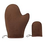 EXCEART 2 Piezas de Guante Autobronceador Aplicador de Guante de Bronceado con Guante Aplicador de Pulgar Y Cara para Damas Mujeres Niñas (Marrón)