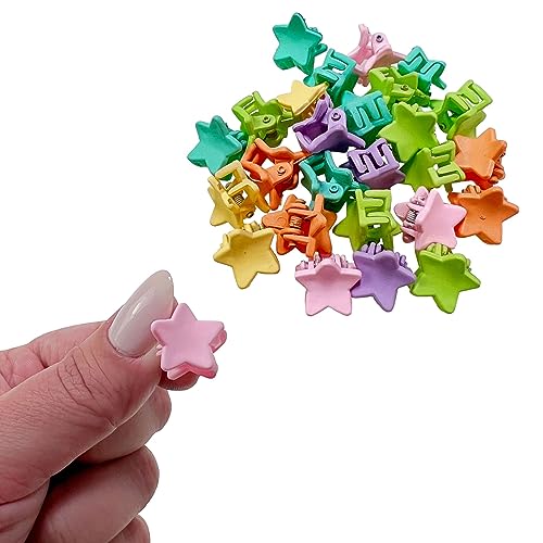 Kit 25 mini prendedores presilhas piranhas para Cabelo Colorida Infantil Meninas (Estrela)