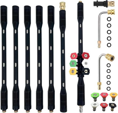 10 varillas de extensión para lavadora a presión Karcher compatible K Series (K2, K3, K4, K5, K6, K7), herramientas de limpieza de canalones 4000 PSI, lanza de extensión 1/4
