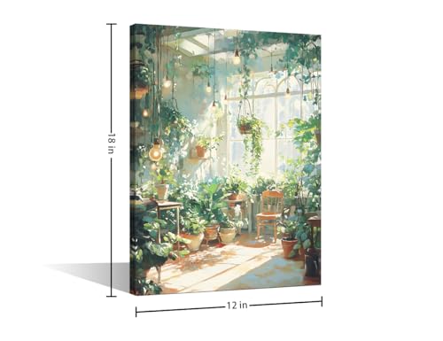 Toile murale plantes vertes TISHIRON pour raviver un mur blanc et vide